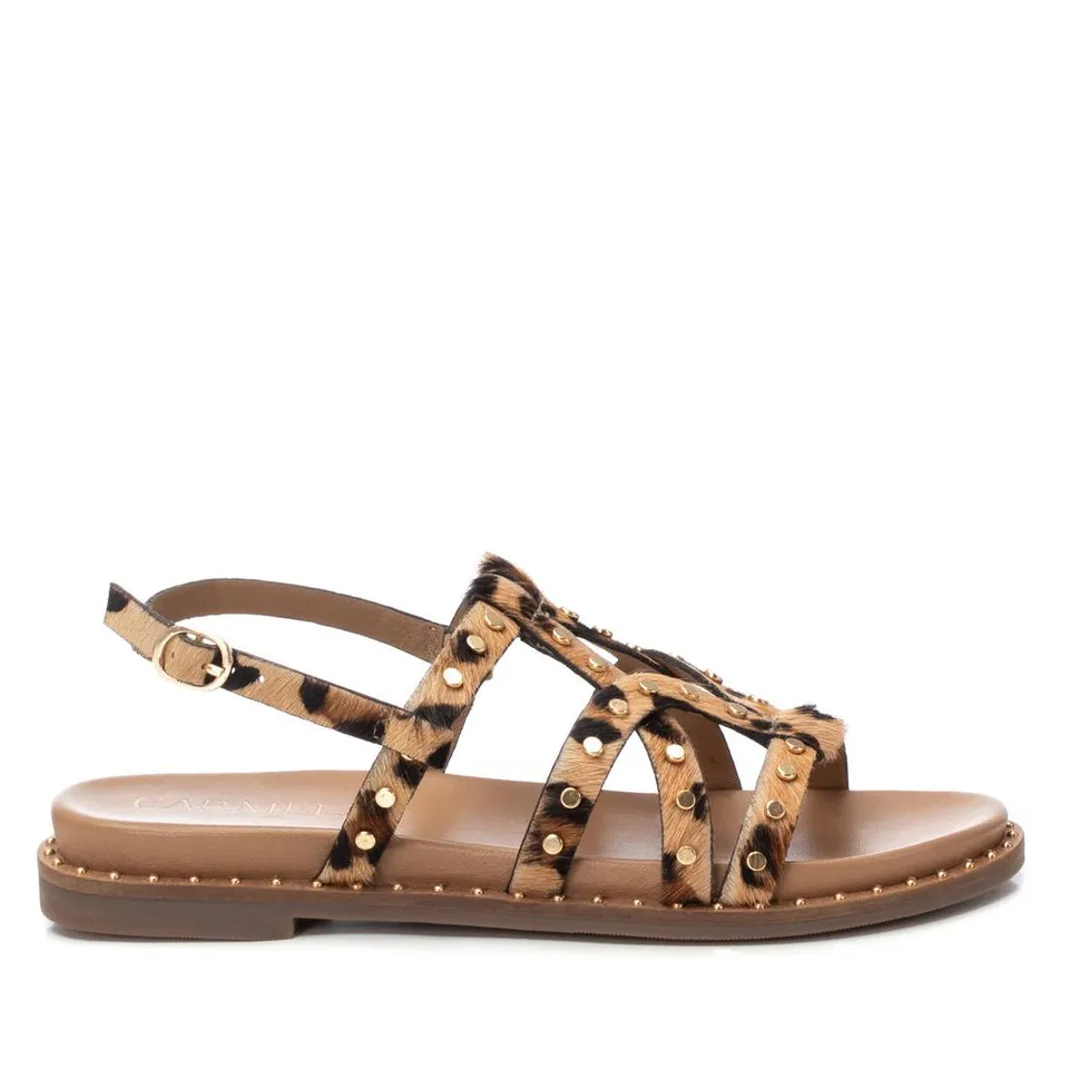 Carmela 16239204 sandales femme léopard cuir plates