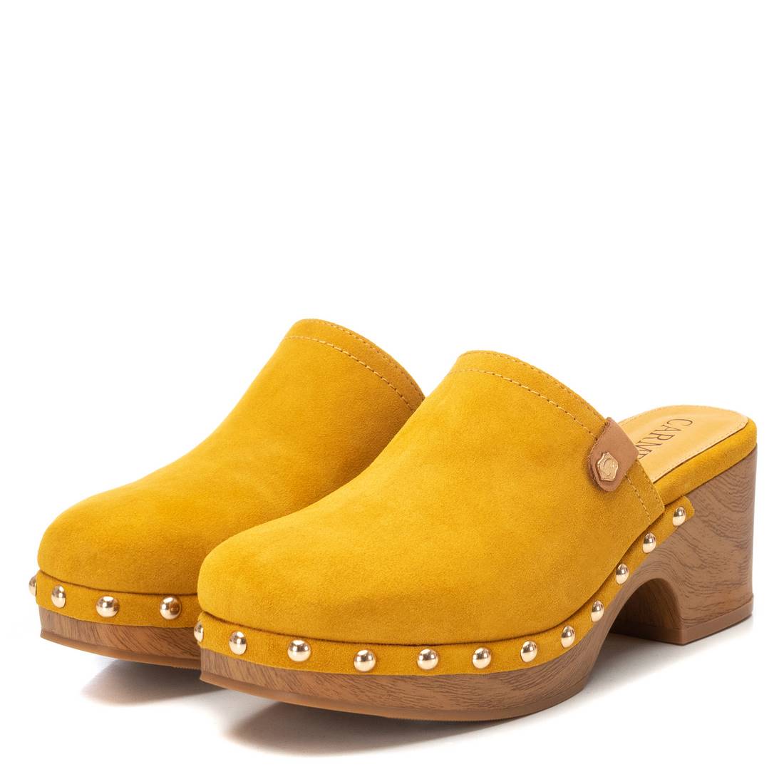Carmela 16147507 sabots cuir jaune talon 7 cm