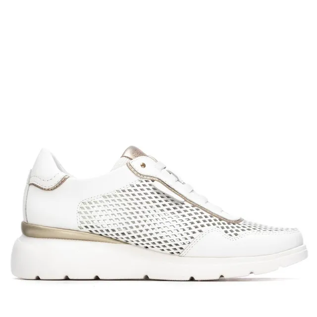 Carmela 16321104 sneaker cuir blanc ajouré