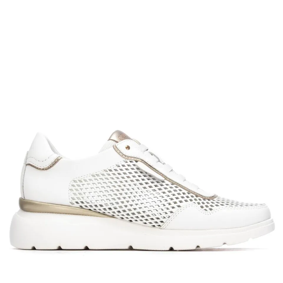 Carmela 16321104 sneaker cuir blanc ajouré
