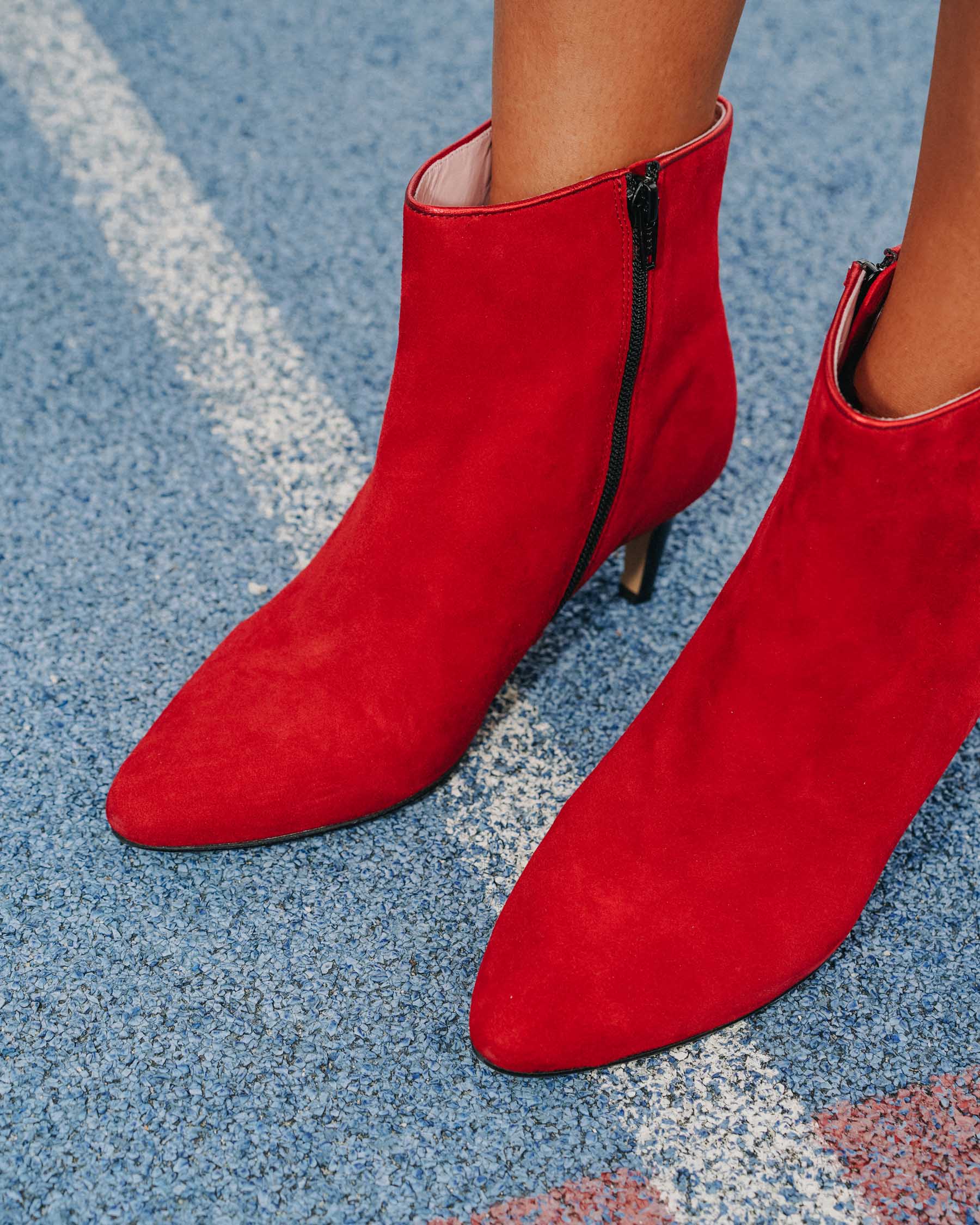 Coralie Masson Monica bottines cuir rouge talon 5 cm
