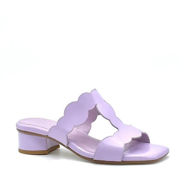 ELATA 14187 mules cuir glycine semelle plume 3,5 cm