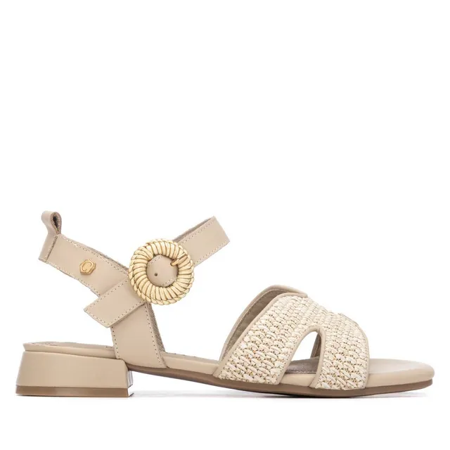 Carmela 16327301 sandales plates marron cuir tresse