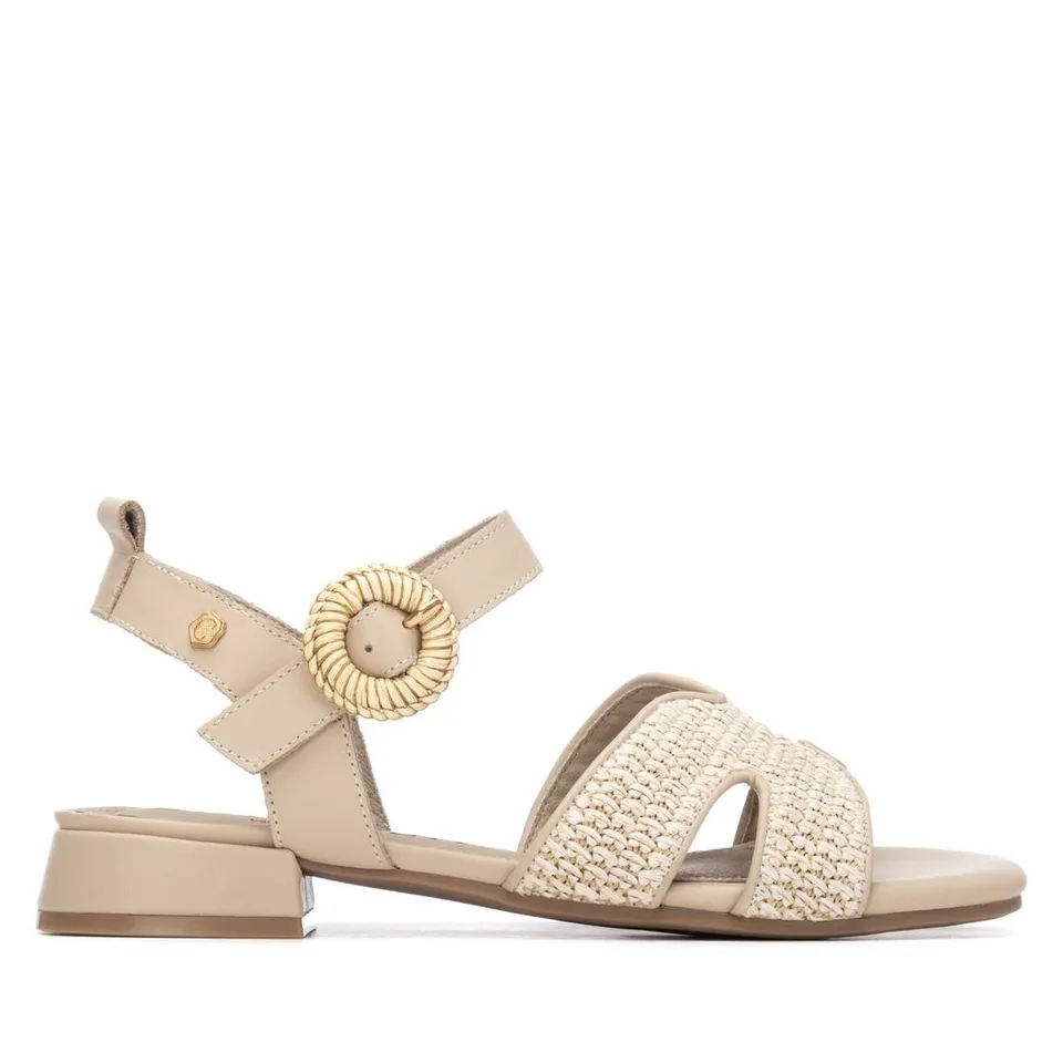Carmela 16327301 sandales plates marron cuir tresse