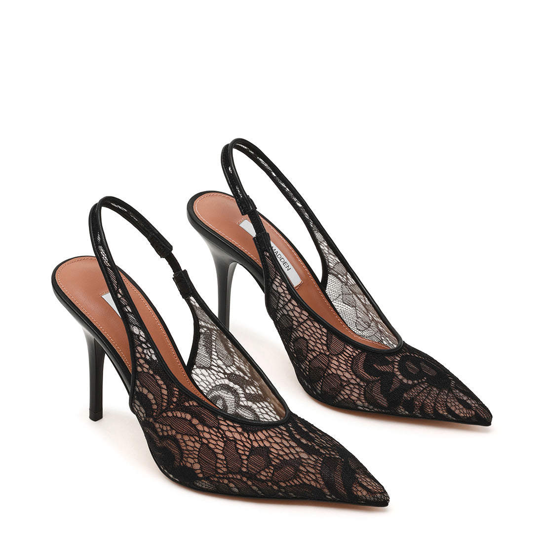 Steve Madden Andromeda escarpins noir dentelle talon 10 cm