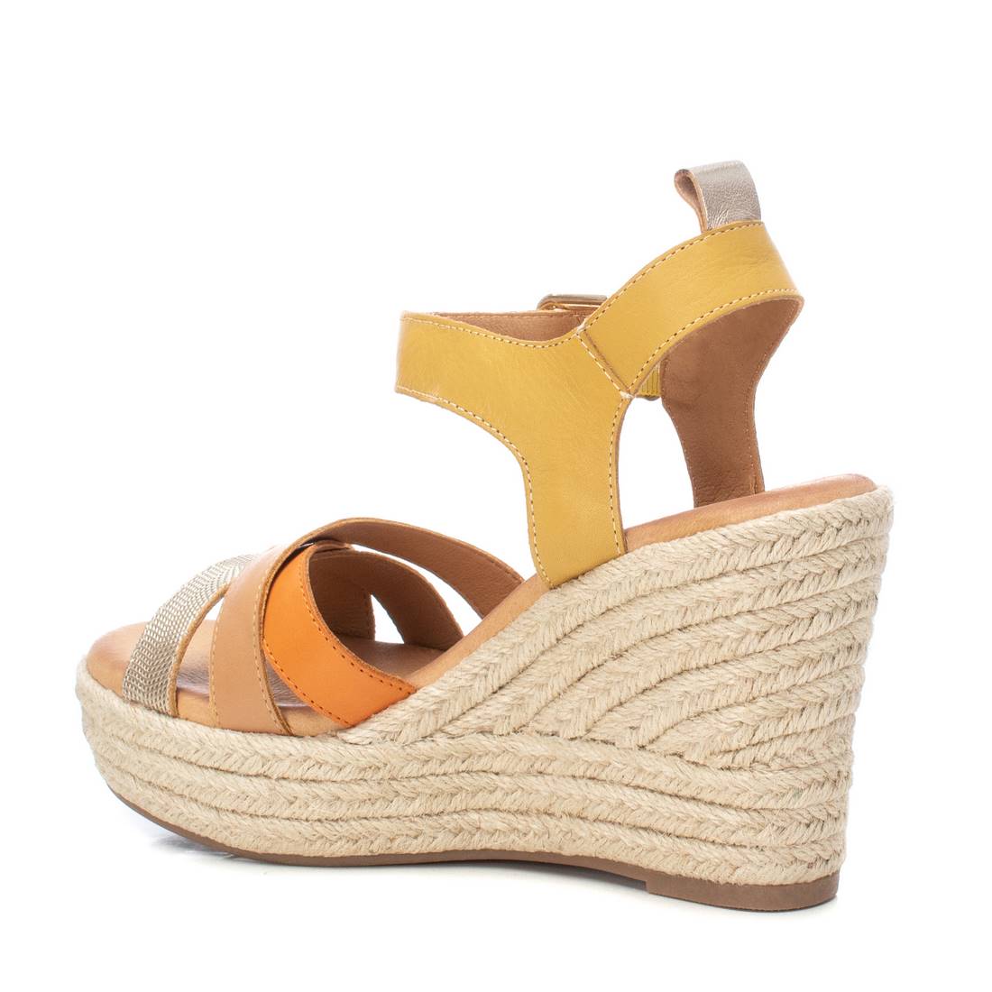 Carmela 16162402 sandales cuir jaune compensé 10 cm