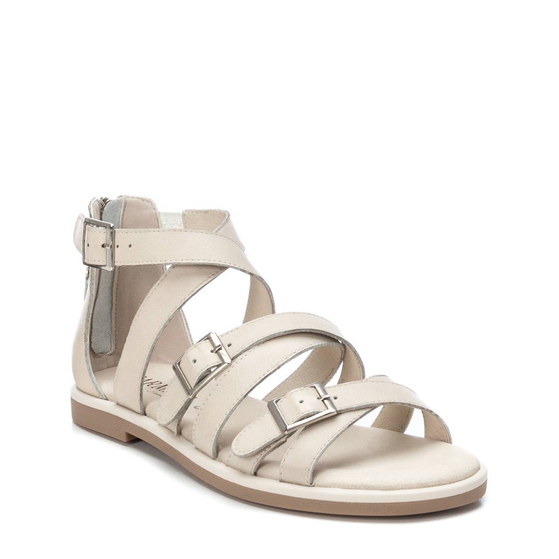Carmela 16080903 sandales cuir blanc plat