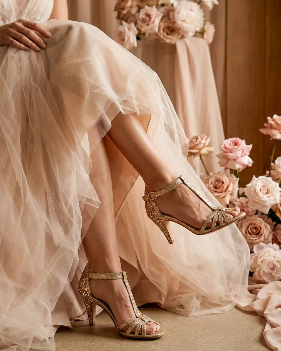 Dessine Moi Un Soulier Chloé sandales glitter champagne cuir