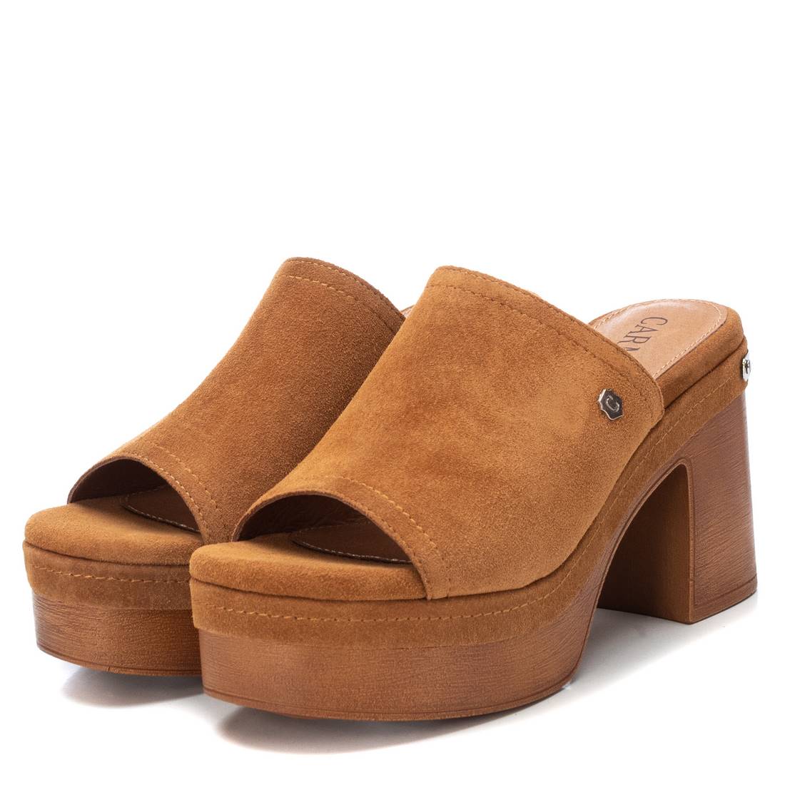 Carmela 16067701 sabot femme marron cuir talon haut