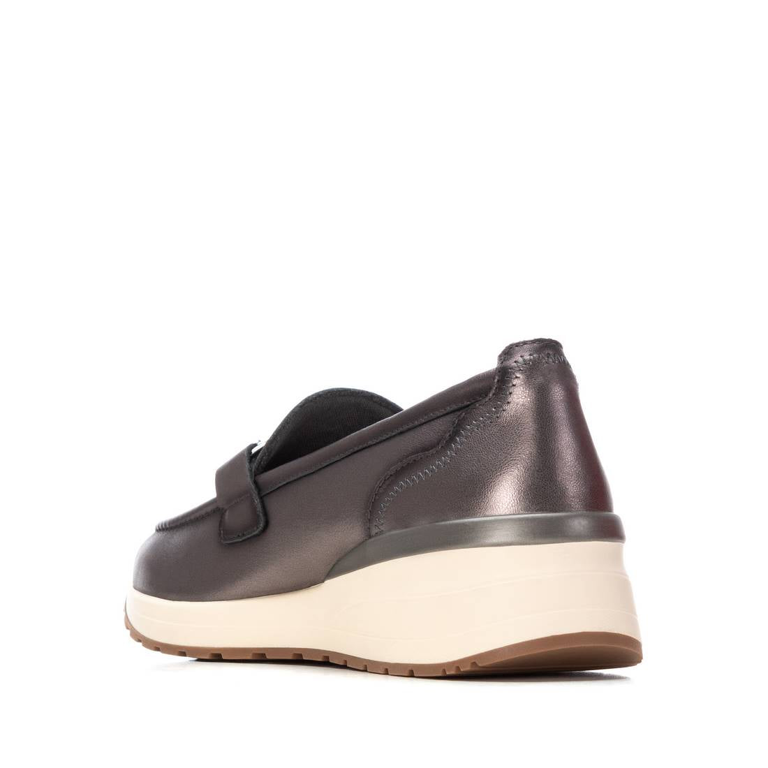 Carmela 16252302 mocassin cuir gris effet métallisé