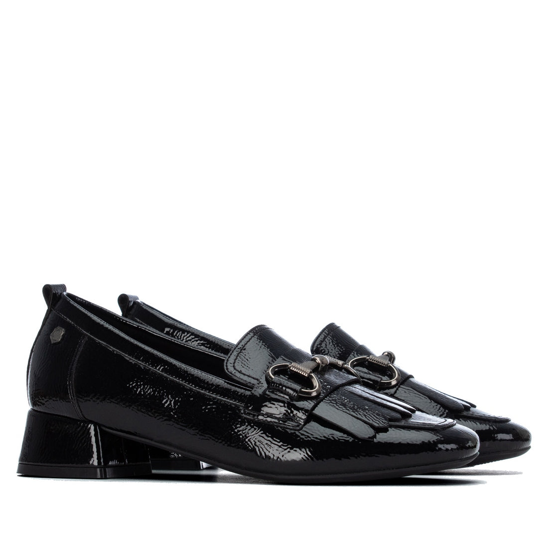 Carmela 16436201 mocassin femme noir verni talon bas