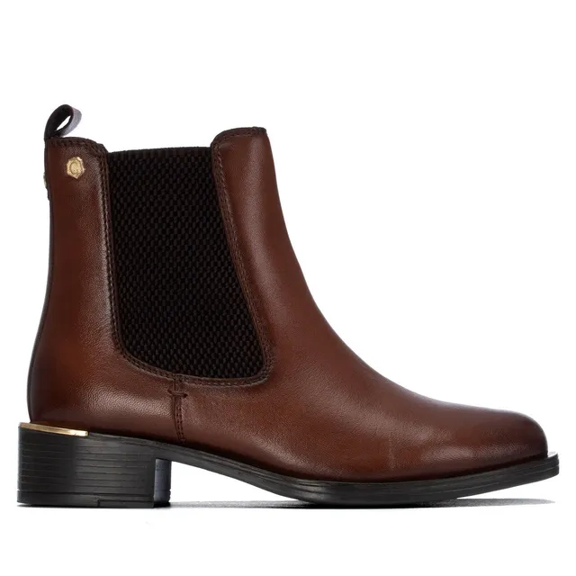 Carmela 16400602 bottines chelsea camel talon bas cuir
