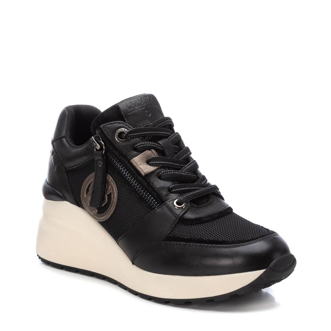 Carmela 16184403 baskets femme noir compensé 6cm
