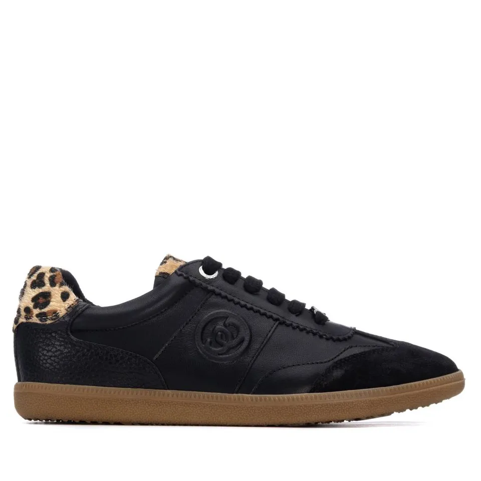 Carmela 16264004 baskets femme noir cuir imprimé
