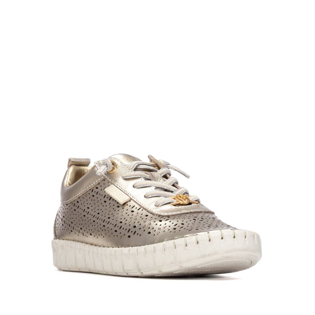 Carmela 16309914 basket femme dorée cuir plat