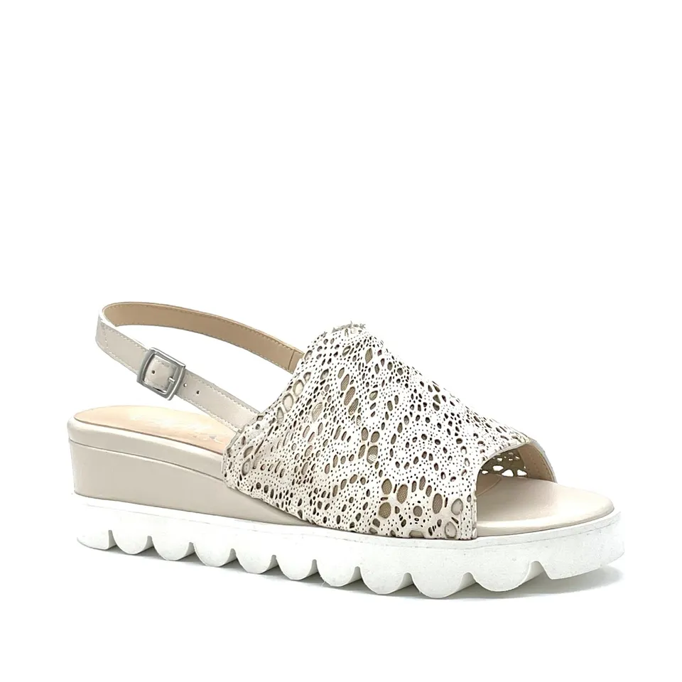 Elata 26204 sandales cuir blanc talon 5 cm