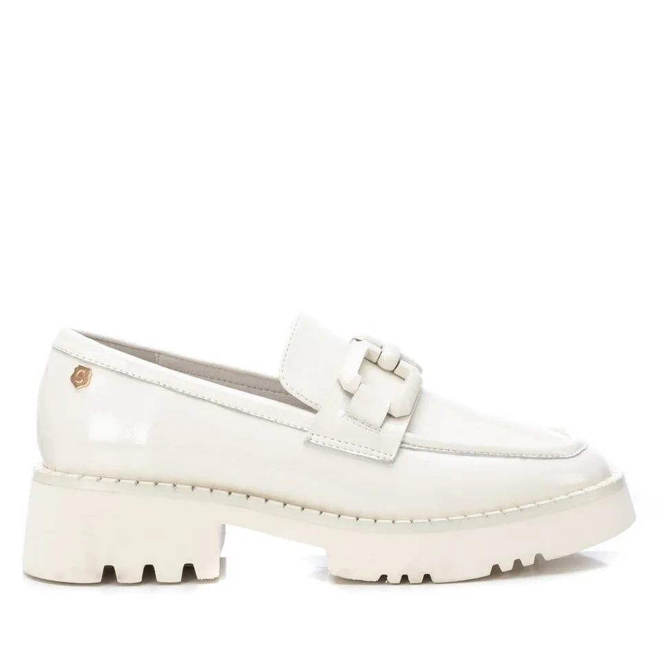 Carmela 16112402 mocassin cuir blanc verni
