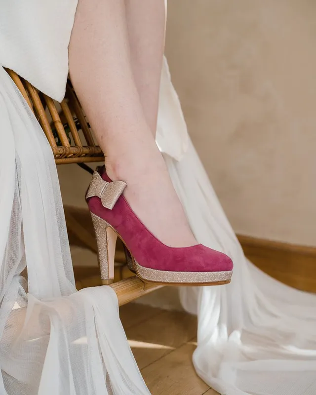 Dessine Moi Un Soulier escarpin plateforme pivoine or blond
