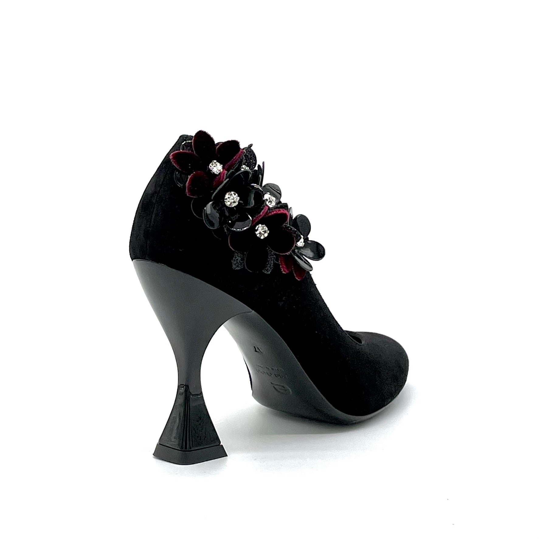 Elata 53521 escarpins daim noir talon 9,5 cm