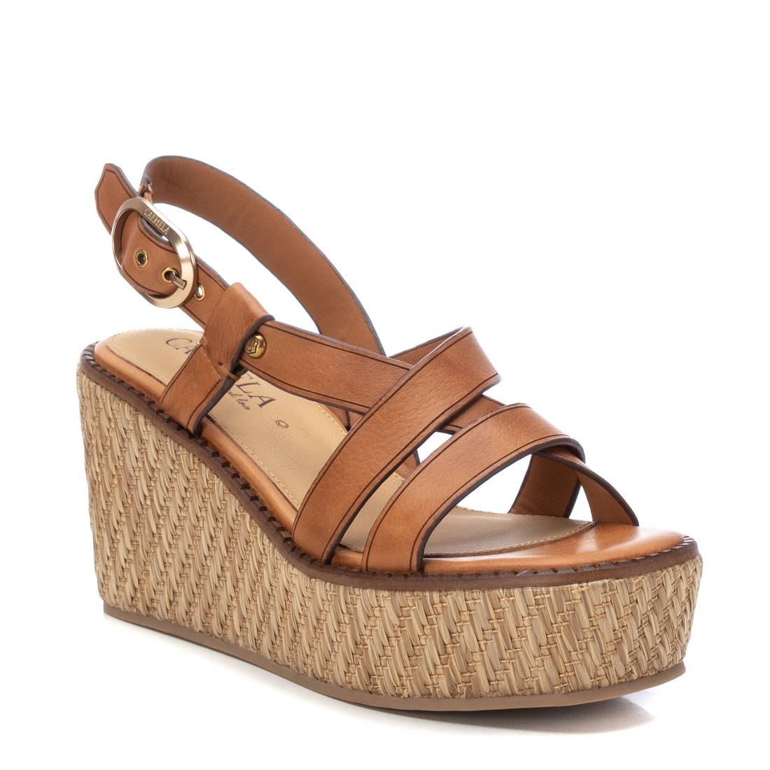 Carmela 16154602 sandale femme marron cuir compensée 9 cm