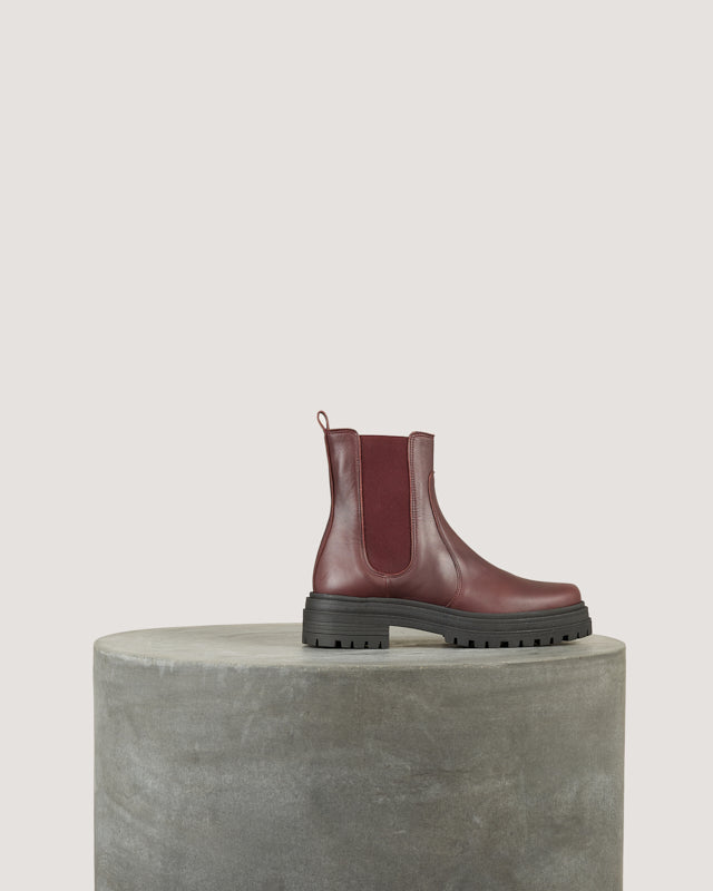 Tila March Sasha bottine cuir prune plate 3 cm