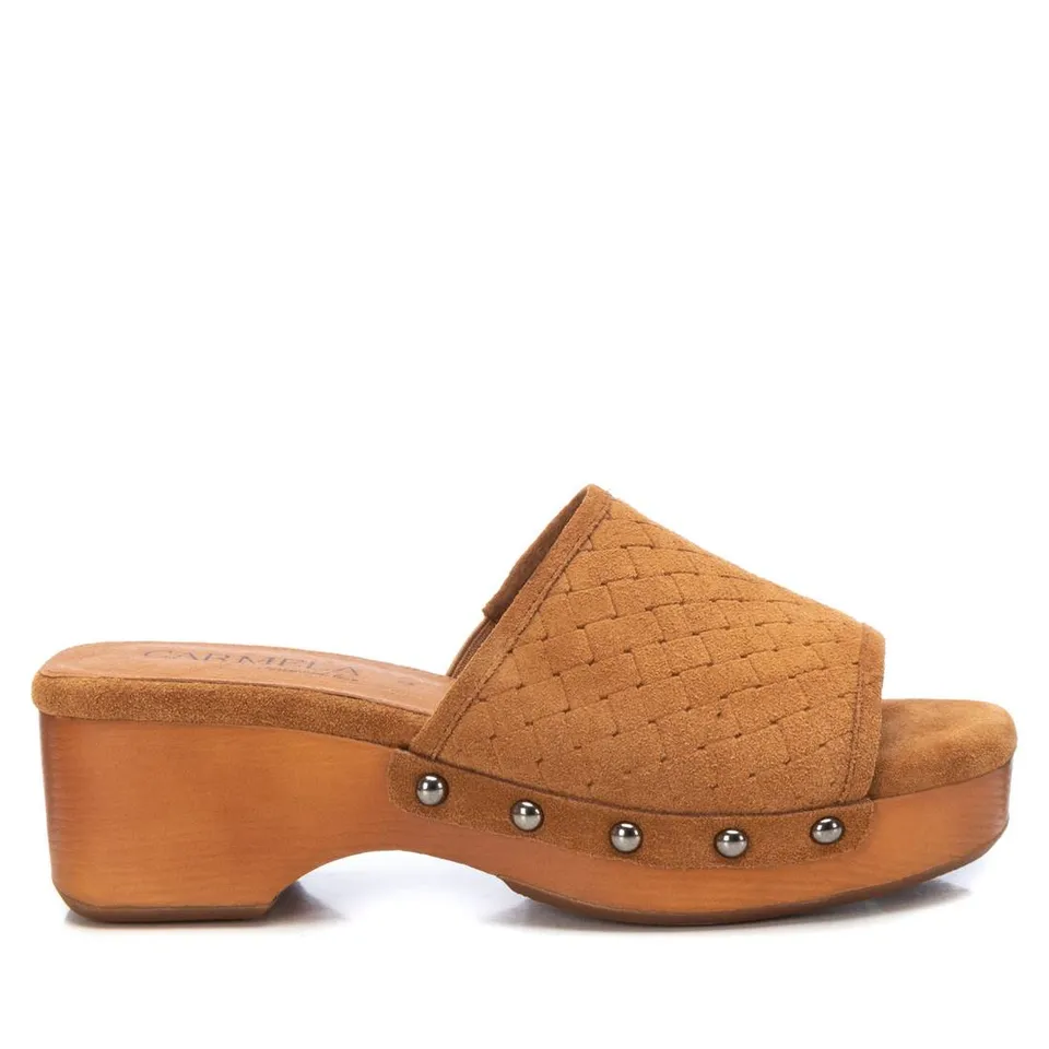 Carmela 16063504 sabot femme cuir marron gravé
