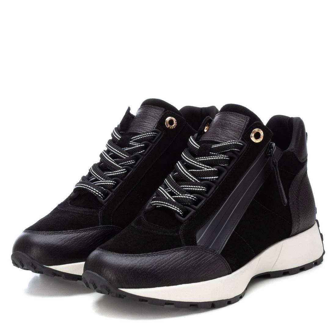 Carmela 16088103 sneaker femme noir cuir plat