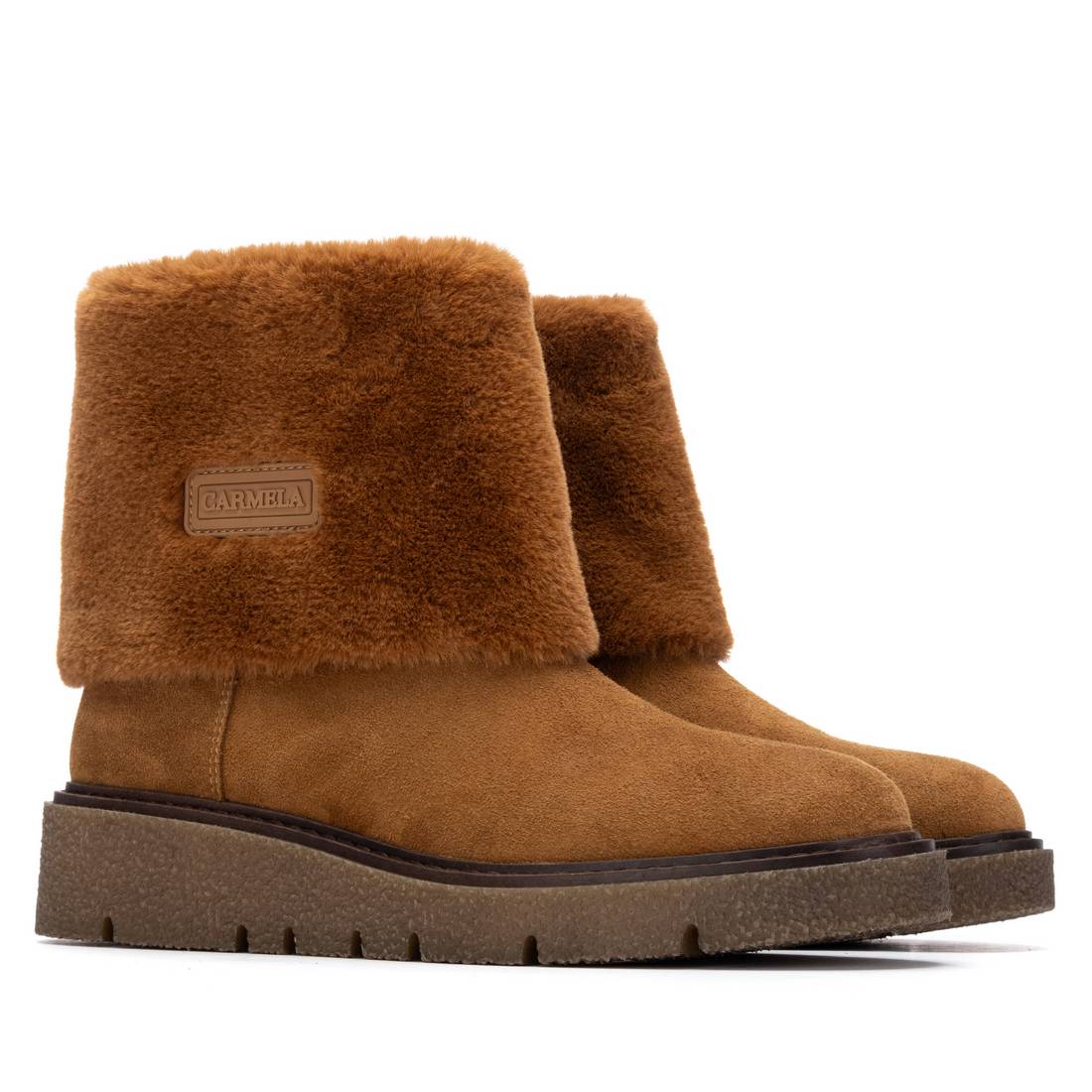 Carmela 16267101 bottines femme camel plates fourrées