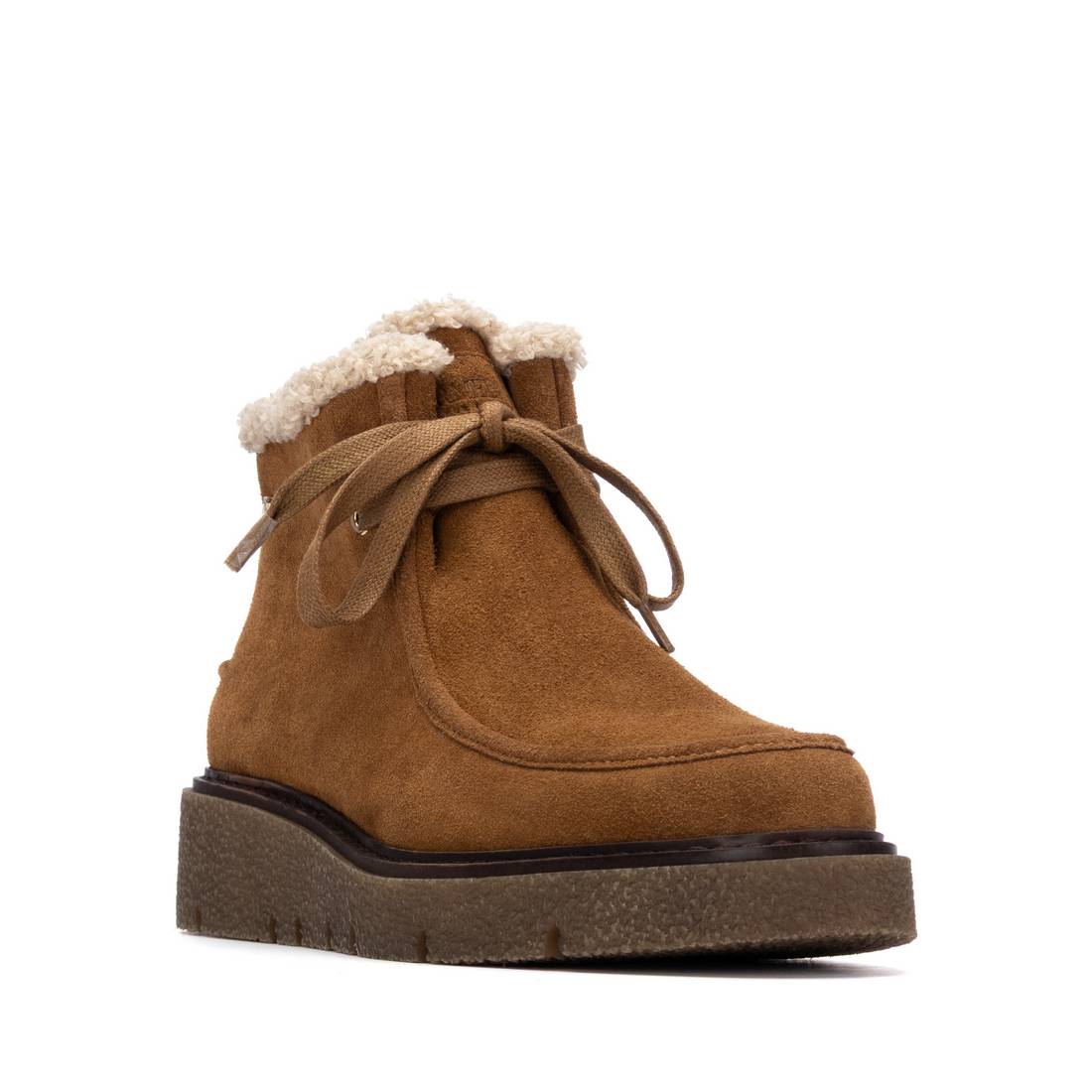 Carmela 16267002 bottine cuir camel fourrée