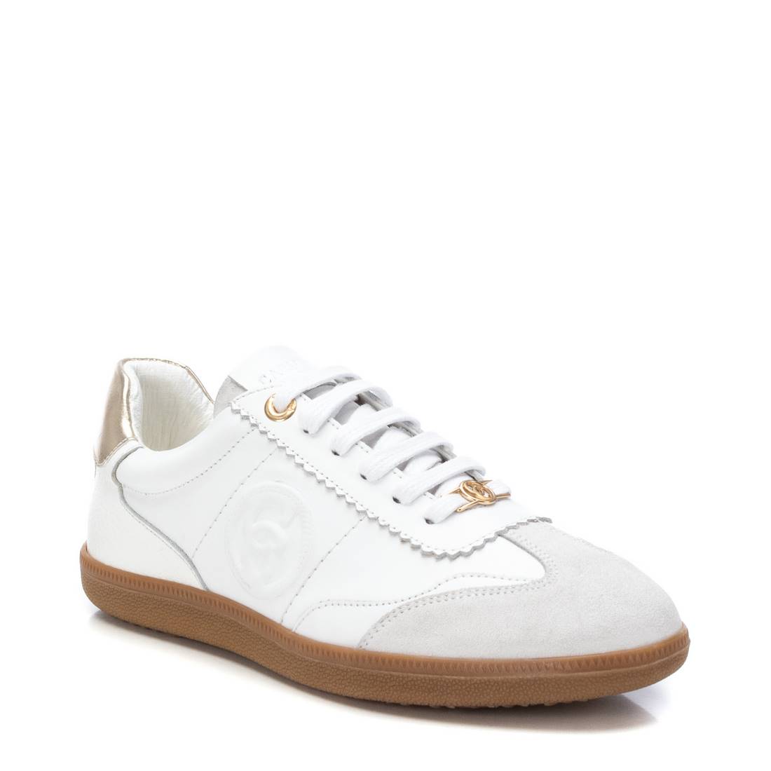 Carmela 16206004 basket cuir blanc lacets