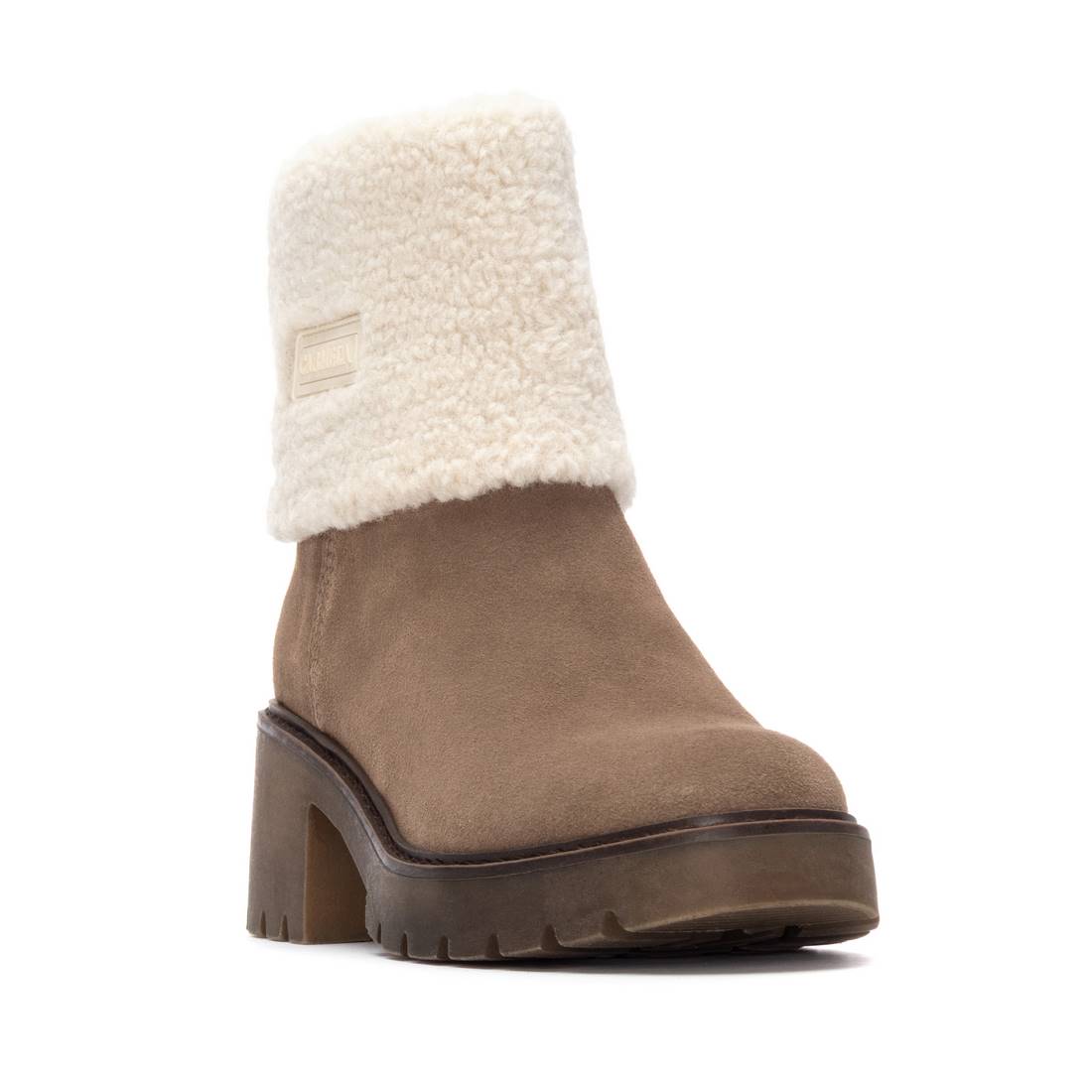 Carmela 16265901 bottines femme taupe fourrées talon