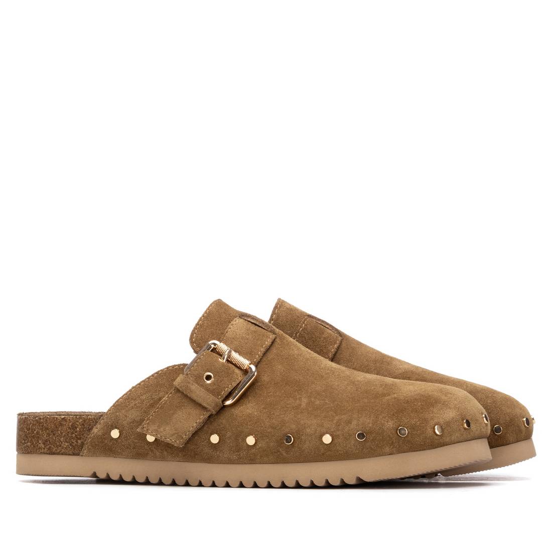 Carmela 16327001 sabot cuir camel à clous