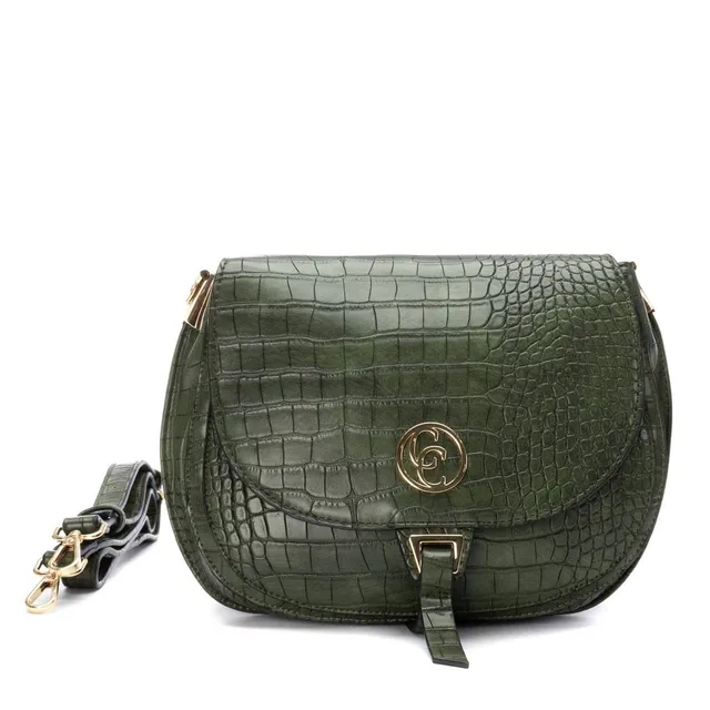 Carmela 18617204 bandoulière kaki effet croco 23 cm