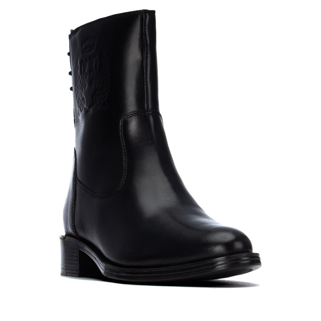 Carmela 16400901 bottine femme cuir noir talon bas