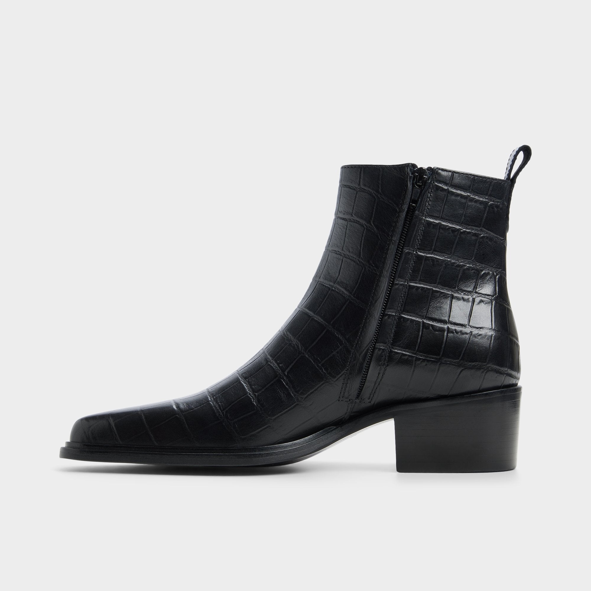 ALDO Brazos bottes western noires cuir croco