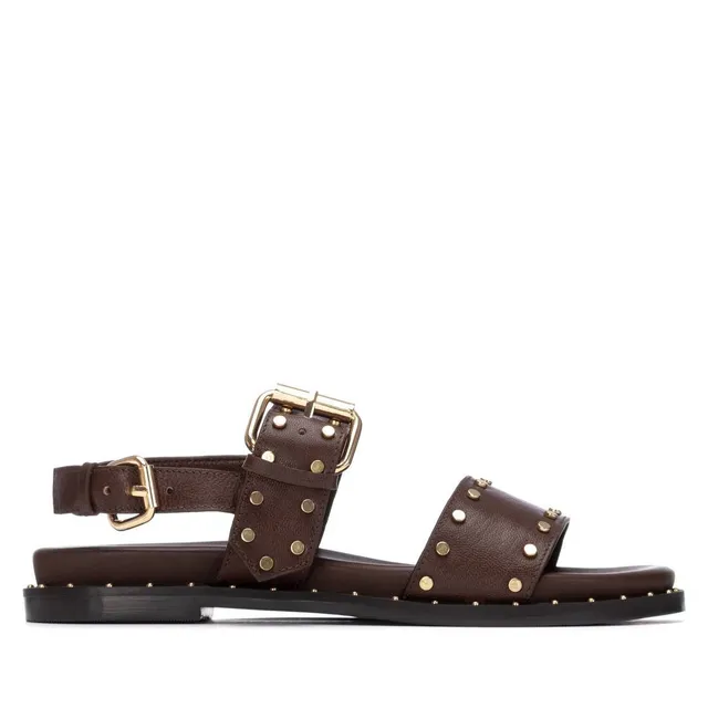 Carmela 16319702 sandale femme marron cuir plate