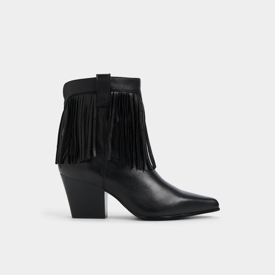 ALDO Jollene bottines cuir noir franges femme