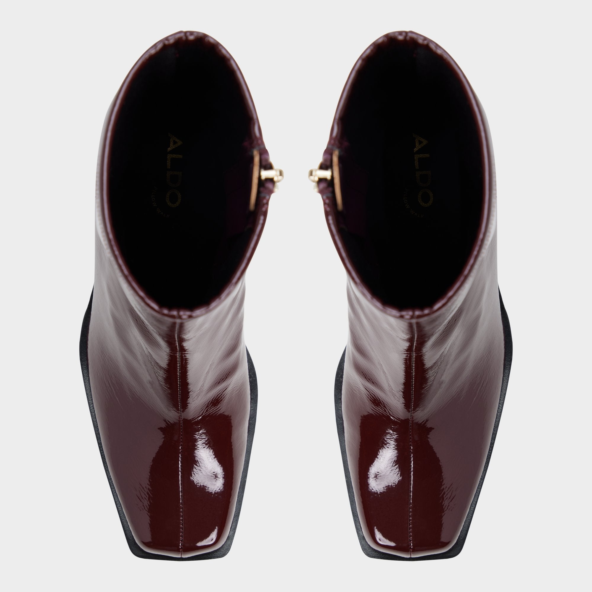 ALDO Joma bottes mi-mollet cuir verni bordeaux