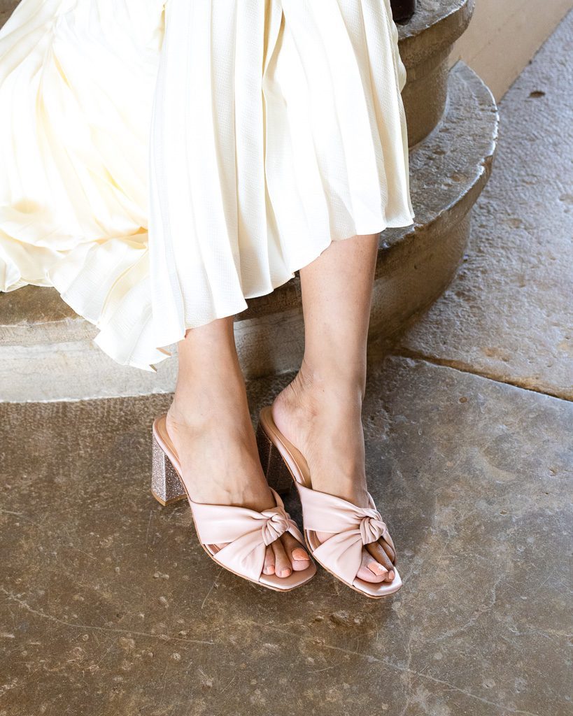 Dessine Moi Un Soulier Suzanne mule cuir nude or blond