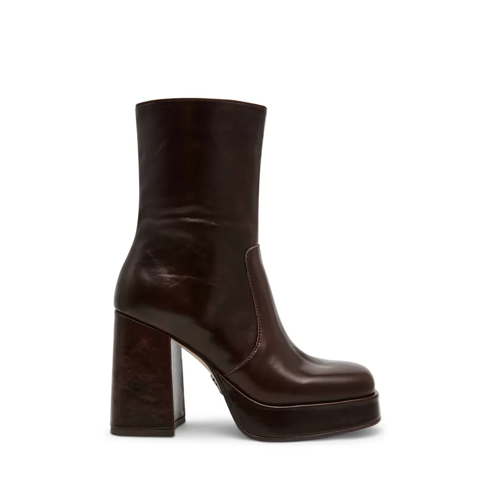 Steve Madden Echos bottine cuir marron talon 8 cm
