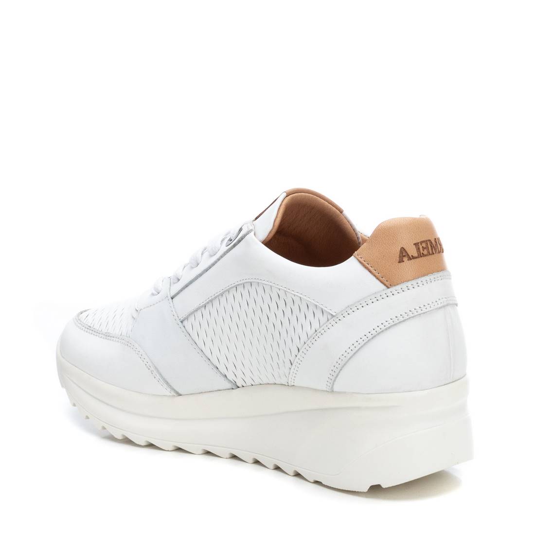 Carmela 16070903 baskets cuir blanc zip talon plat