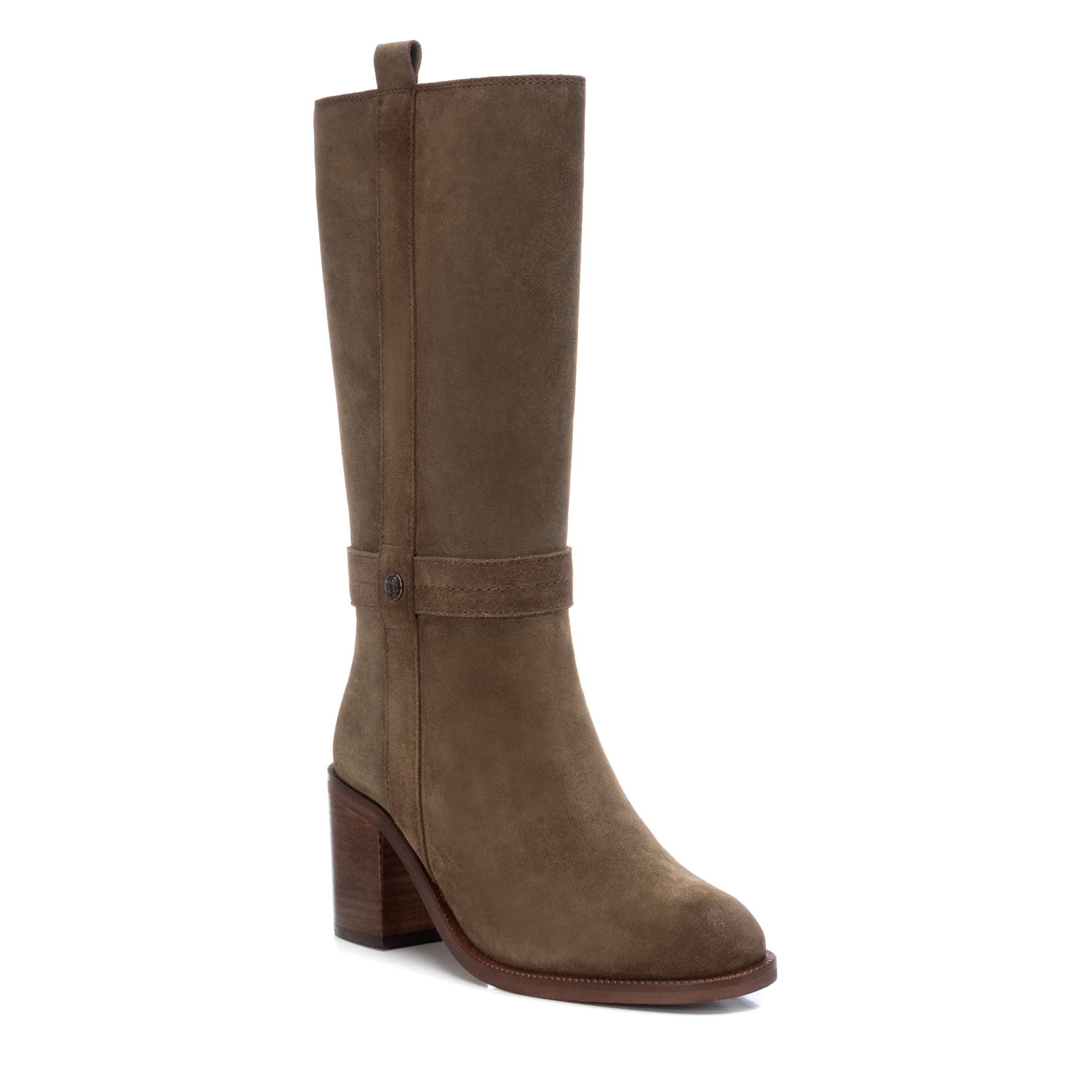 Carmela 16006103 bottes femme vert cuir talon 7 cm