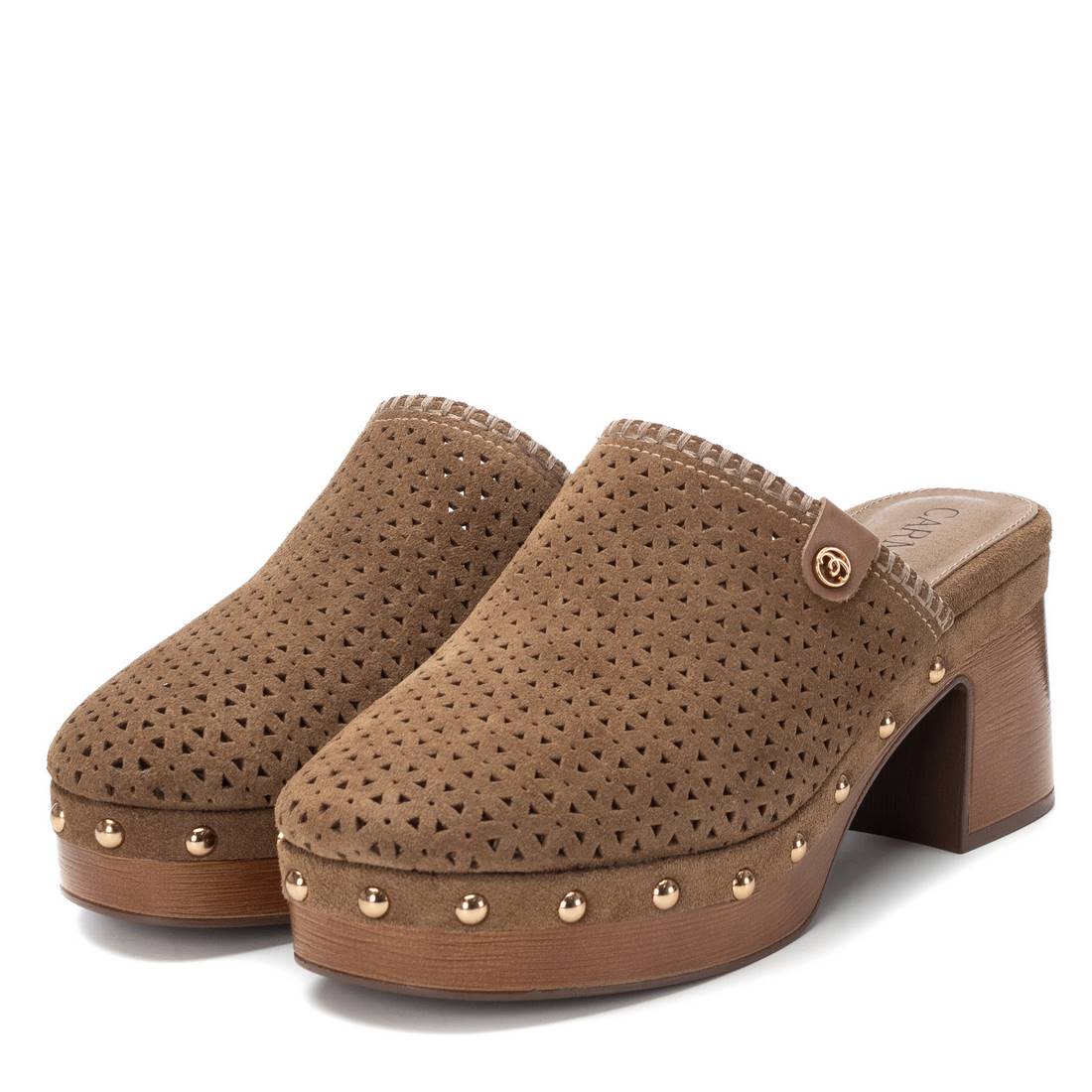 Carmela 16222002 Sabots Femme Taupe Talon 7cm