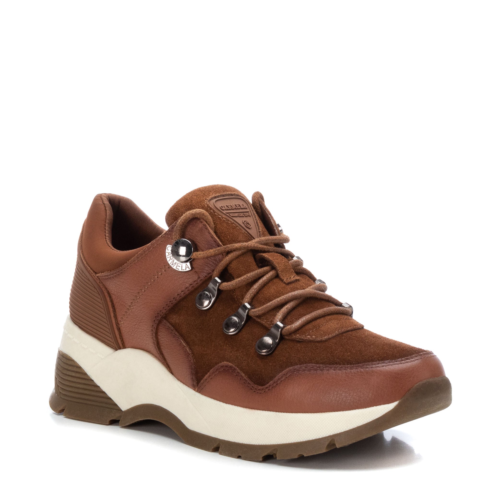 Carmela 16015503 baskets femme marron cuir véritable
