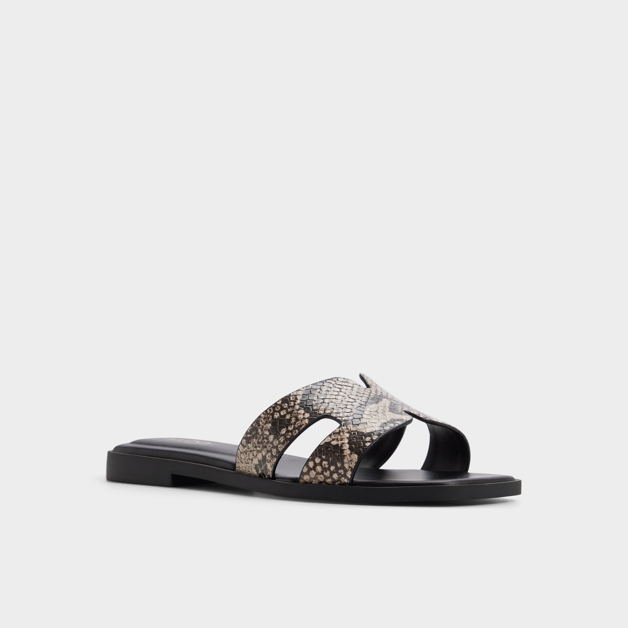 Aldo Itsandal sandales plates effet serpent marron