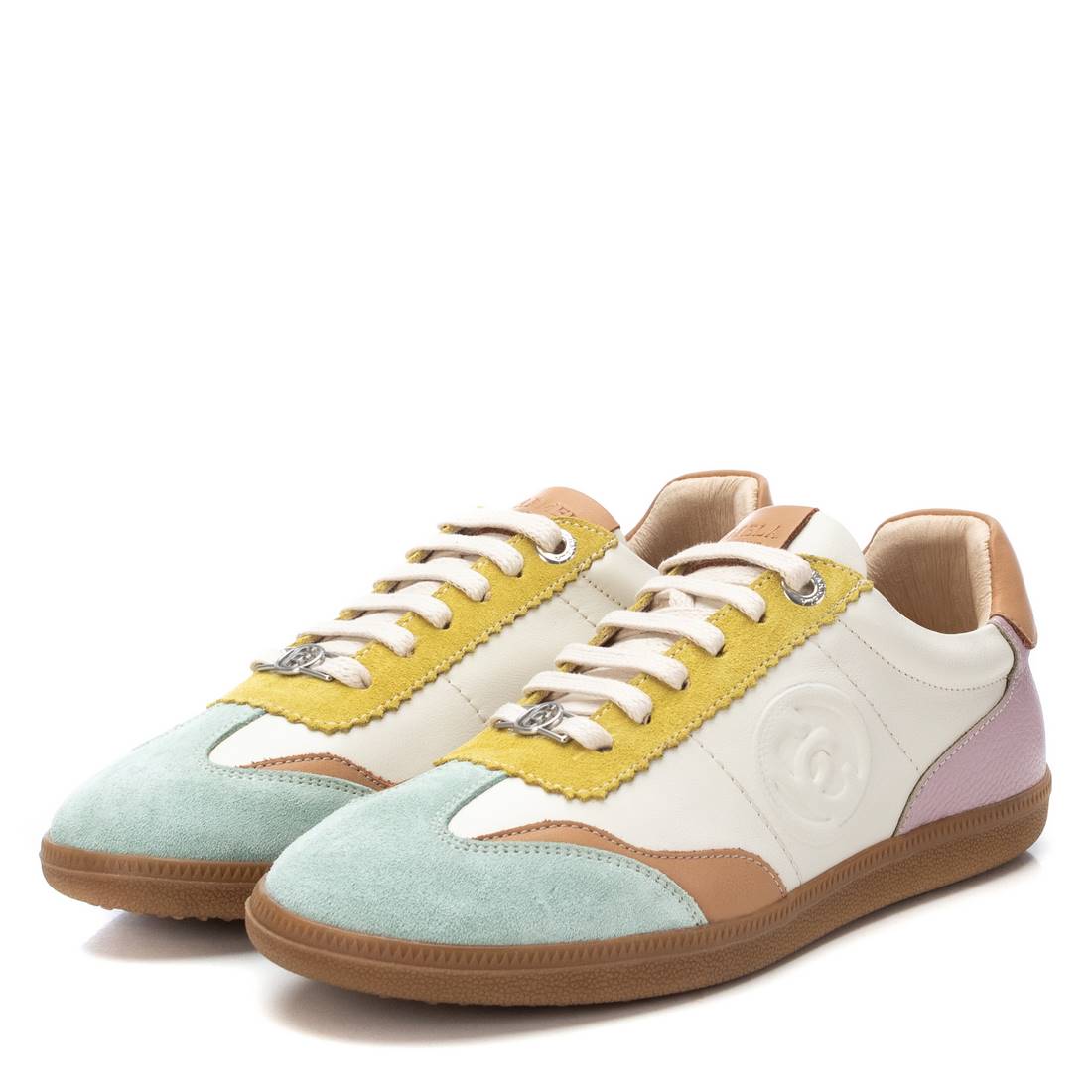 Carmela 16206008 basket verte cuir plat