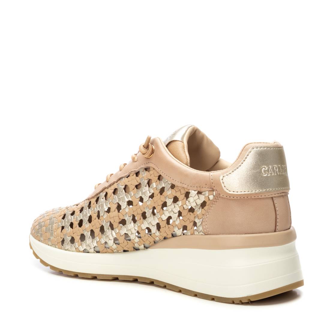 Carmela 16228702 baskets femme beige cuir tressé