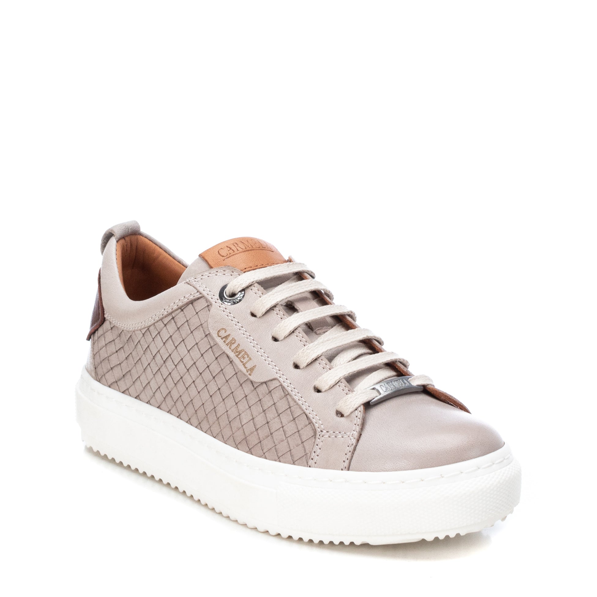 Carmela 16021405 basket femme blanche cuir plate