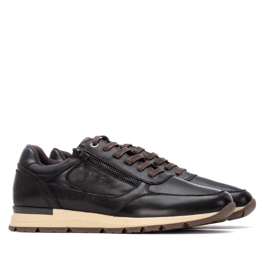 Carmela 16267701 baskets homme marron cuir zip