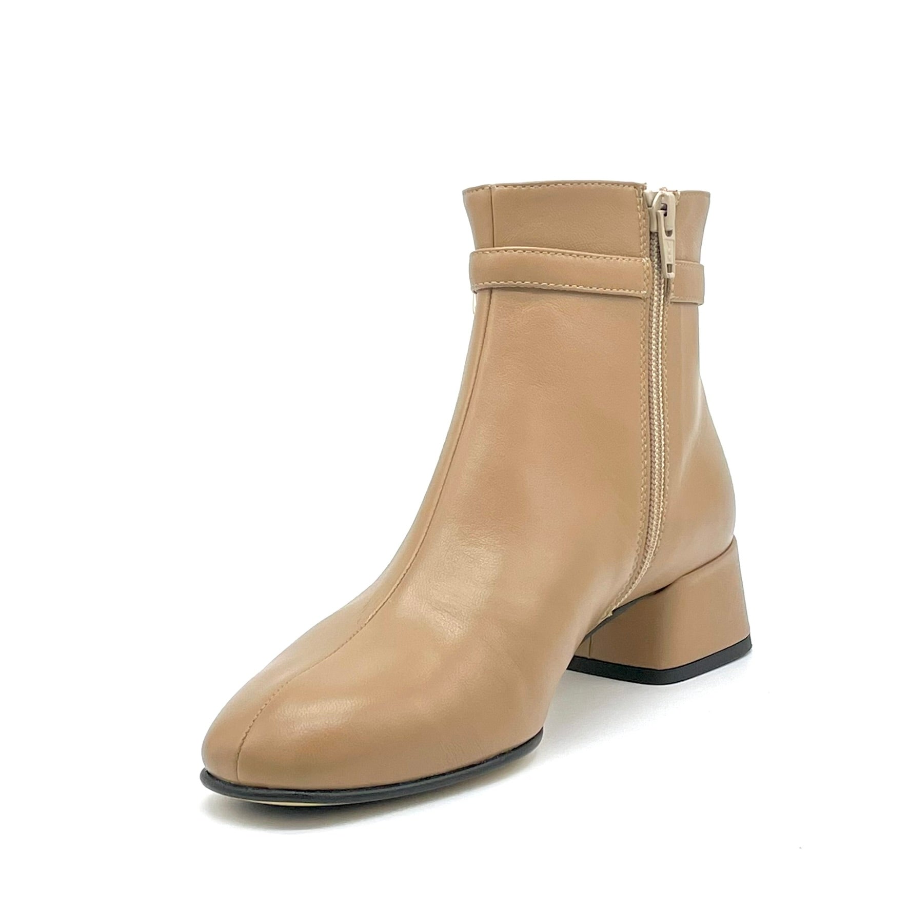 Elata 55544 bottine cuir noisette boucle dorée 3,5 cm